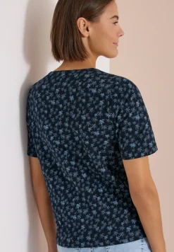 T-Shirt mit Rundhals und Palmenprint