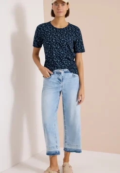 T-Shirt mit Rundhals und Palmenprint