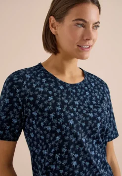 T-Shirt mit Rundhals und Palmenprint