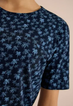 T-Shirt mit Rundhals und Palmenprint