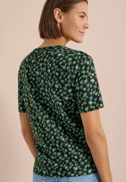 T-Shirt mit Rundhals und Palmenprint