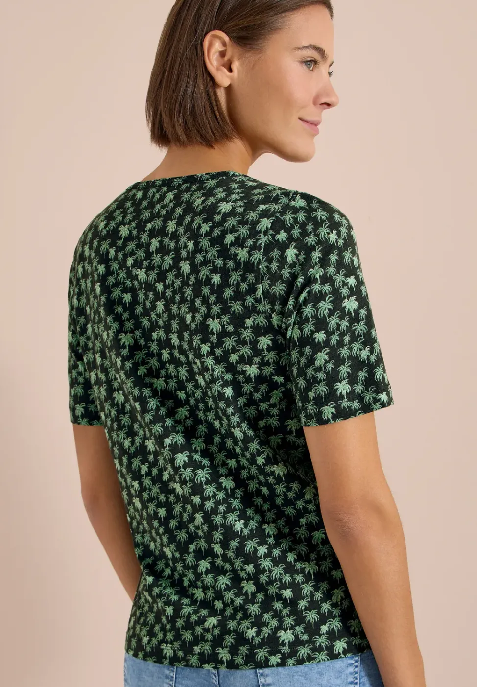 T-Shirt mit Rundhals und Palmenprint