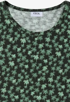 T-Shirt mit Rundhals und Palmenprint