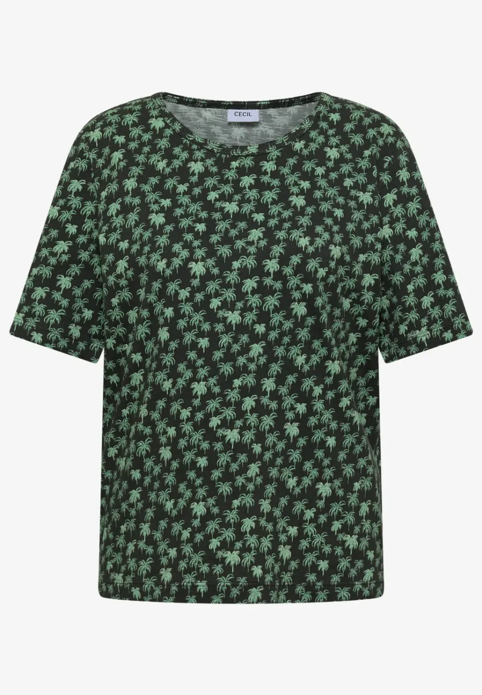 T-Shirt mit Rundhals und Palmenprint