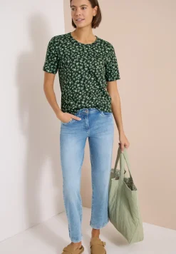 T-Shirt mit Rundhals und Palmenprint