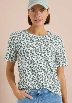 T-Shirt mit Rundhals und Palmenprint