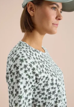 T-Shirt mit Rundhals und Palmenprint