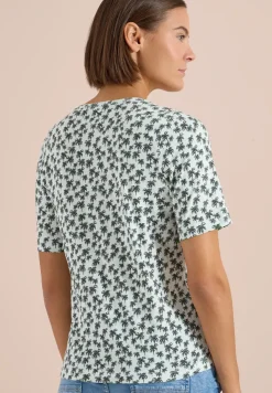 T-Shirt mit Rundhals und Palmenprint
