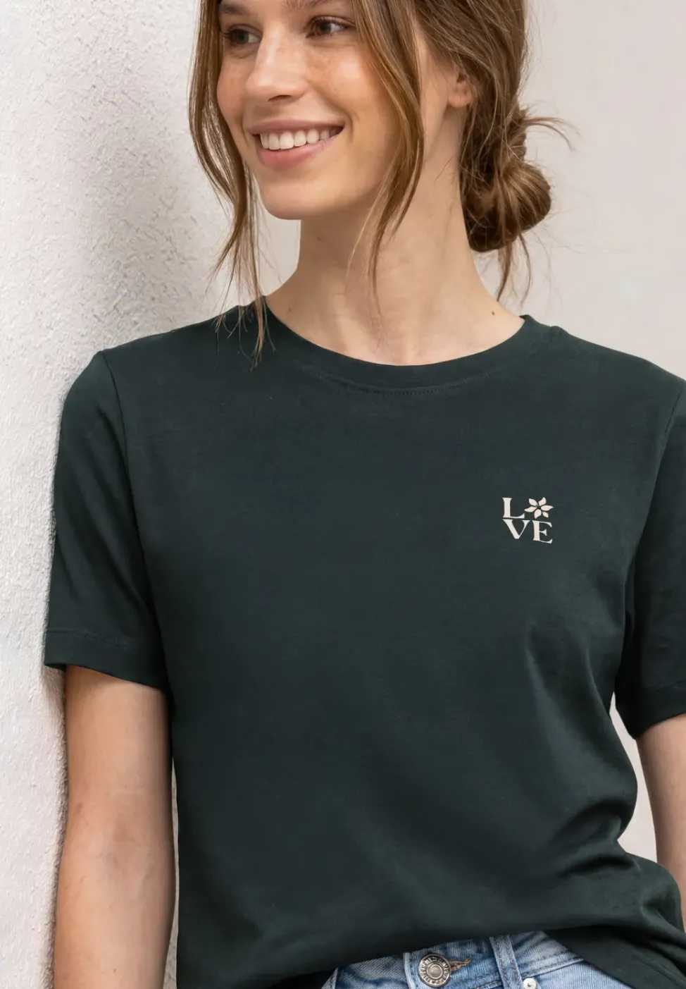 T-Shirt mit Rundhals und Printdetail