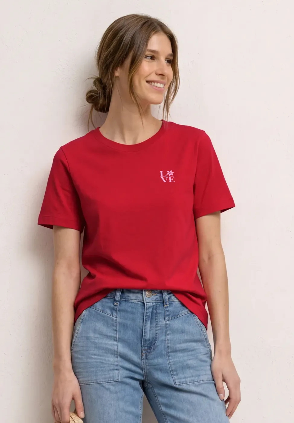 T-Shirt mit Rundhals und Printdetail
