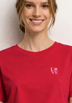 T-Shirt mit Rundhals und Printdetail