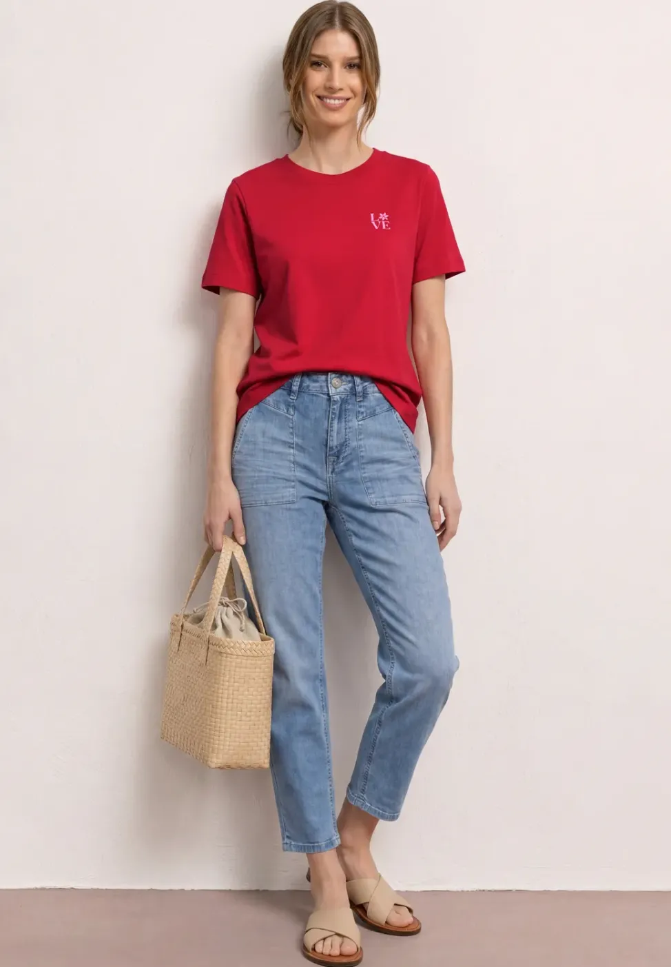 T-Shirt mit Rundhals und Printdetail