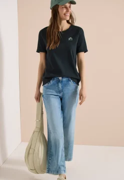 T-Shirt mit Rundhals und Print-Detail