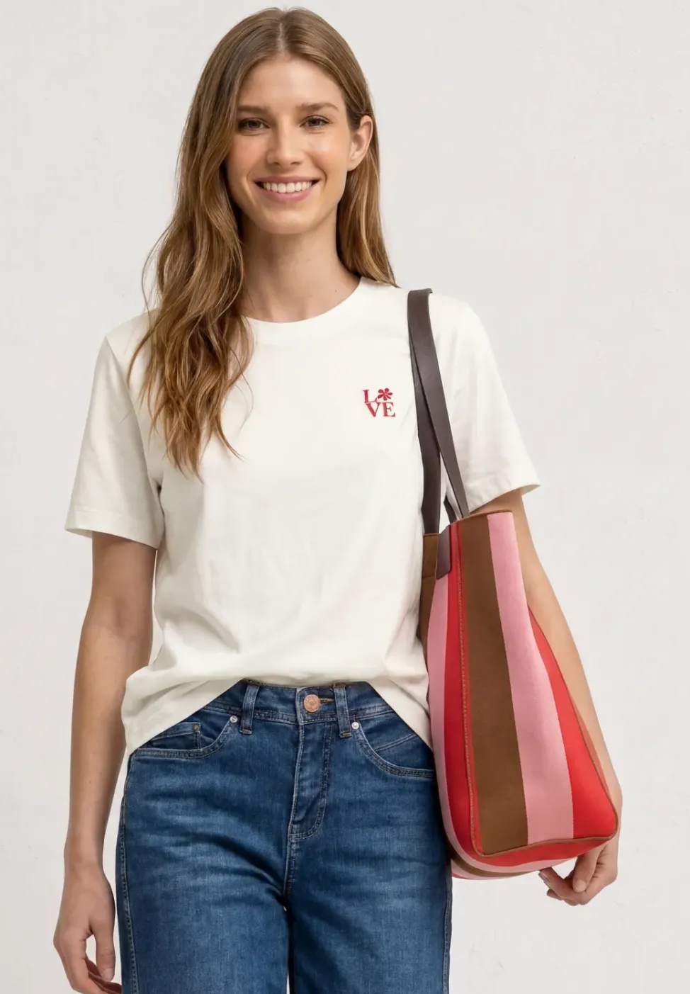 T-Shirt mit Rundhals und Printdetail