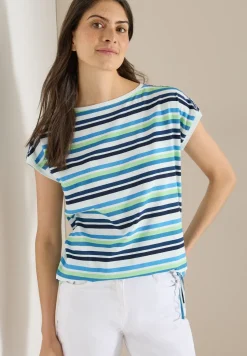 T-Shirt mit Rundhals und Raffung
