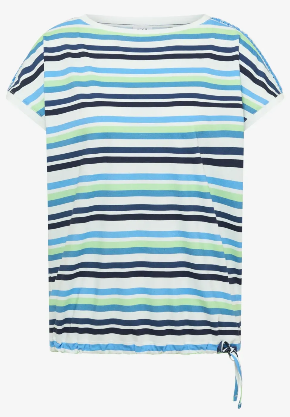 T-Shirt mit Rundhals und Raffung