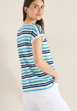 T-Shirt mit Rundhals und Raffung