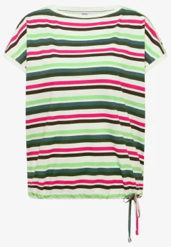 T-Shirt mit Rundhals und Raffung