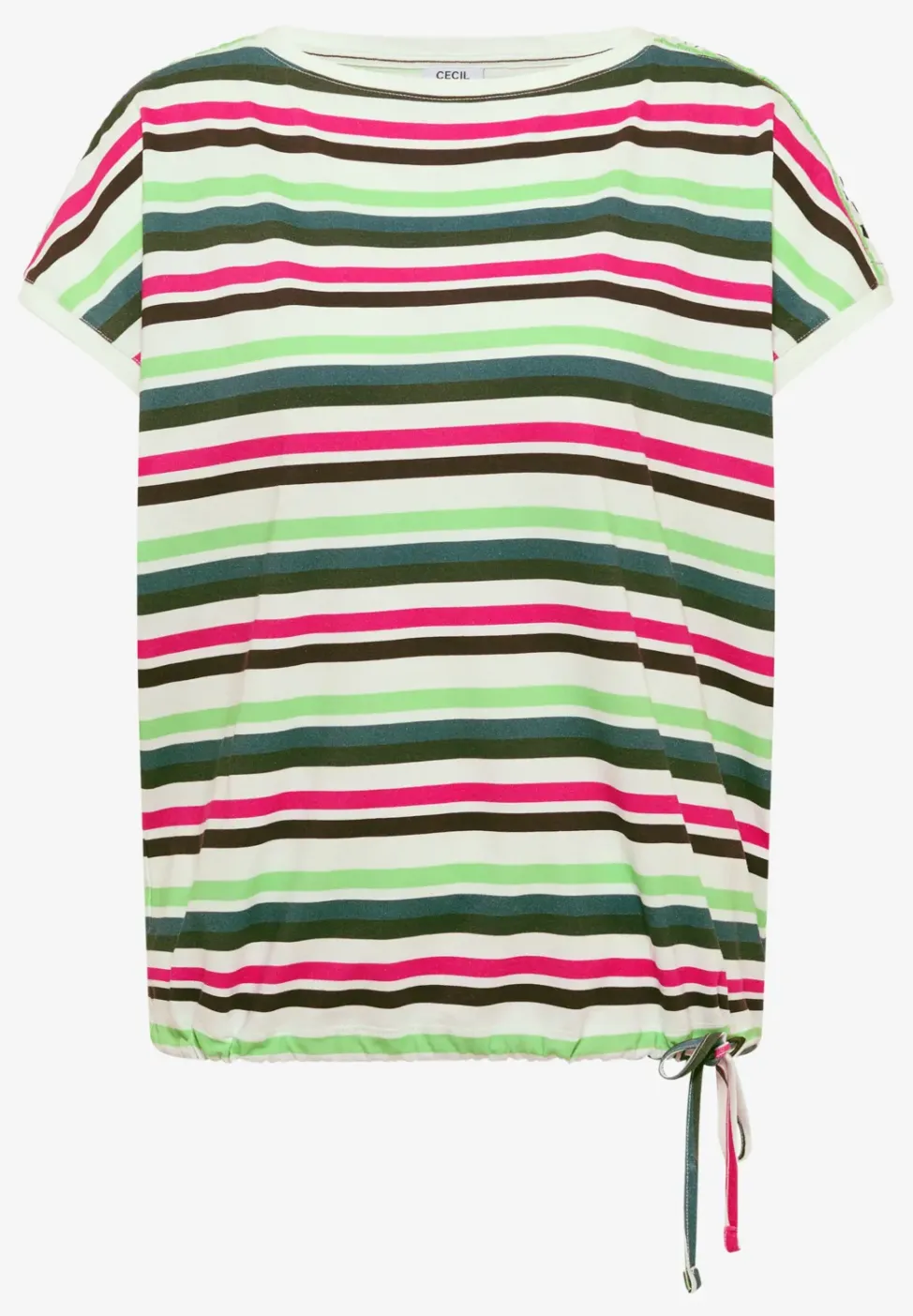 T-Shirt mit Rundhals und Raffung