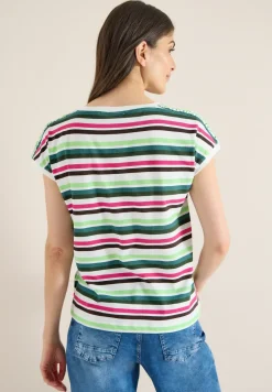 T-Shirt mit Rundhals und Raffung
