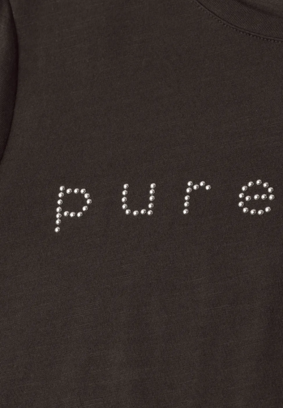 T-Shirt mit Rundhals und Schmucksteinen