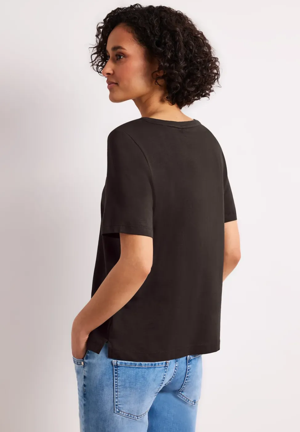 T-Shirt mit Rundhals und Schmucksteinen