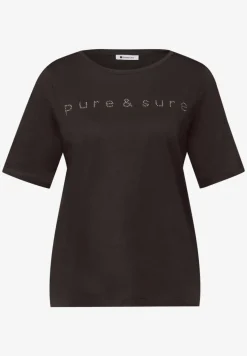 T-Shirt mit Rundhals und Schmucksteinen
