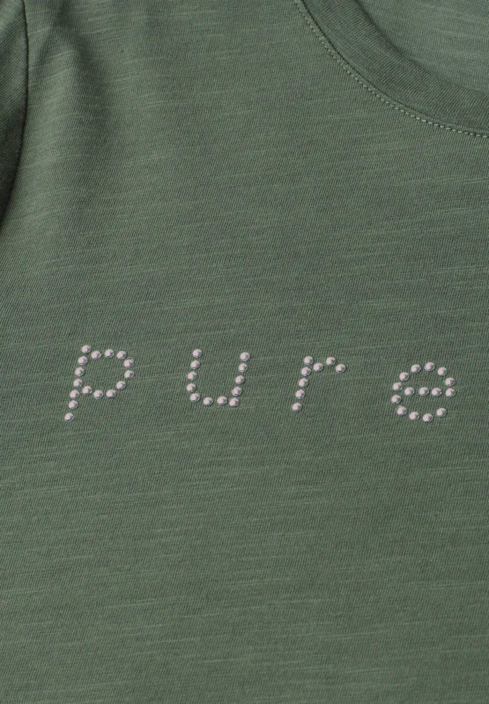 T-Shirt mit Rundhals und Schmucksteinen