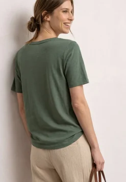 T-Shirt mit Rundhals und Schmucksteinen