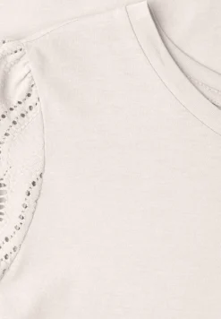 T-Shirt mit Rundhals und Spitzenärmeln