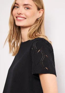 T-Shirt mit Rundhals und Spitzenärmeln