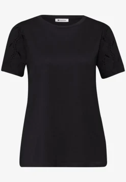 T-Shirt mit Rundhals und Spitzenärmeln