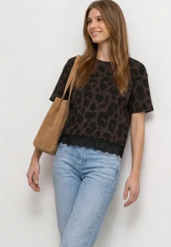 T-Shirt mit Rundhals und Spitze