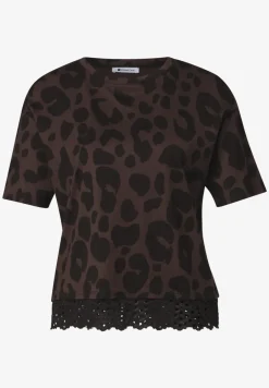 T-Shirt mit Rundhals und Spitze