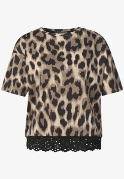 T-Shirt mit Rundhals und Spitze