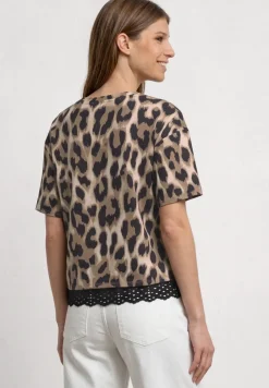 T-Shirt mit Rundhals und Spitze