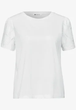 T-Shirt mit Rundhals und Spitzenärmeln