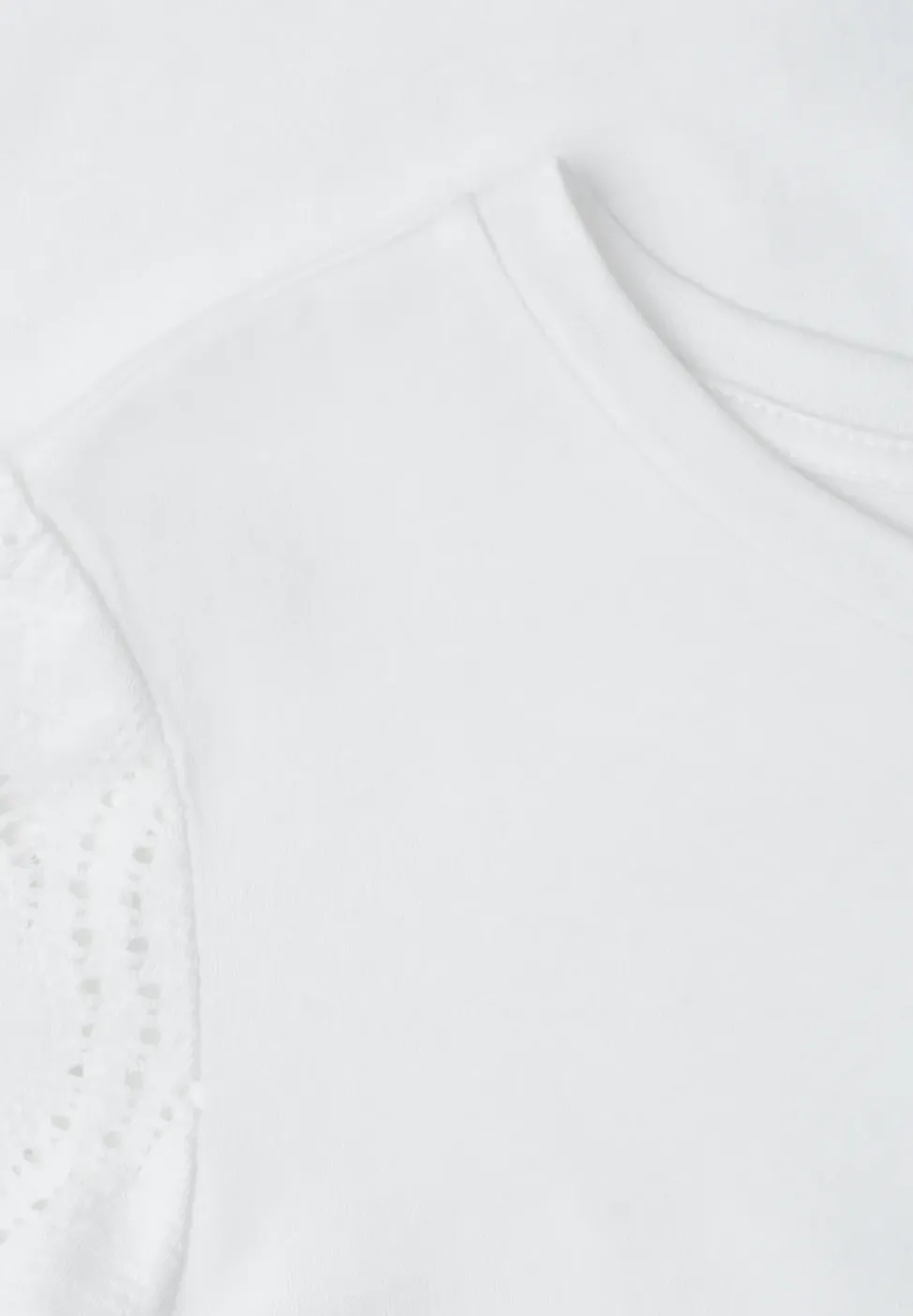 T-Shirt mit Rundhals und Spitzenärmeln