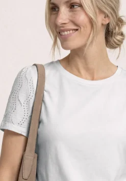 T-Shirt mit Rundhals und Spitzenärmeln
