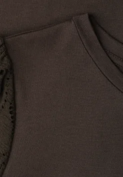 T-Shirt mit Rundhals und Spitzenärmeln