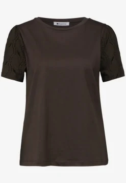 T-Shirt mit Rundhals und Spitzenärmeln