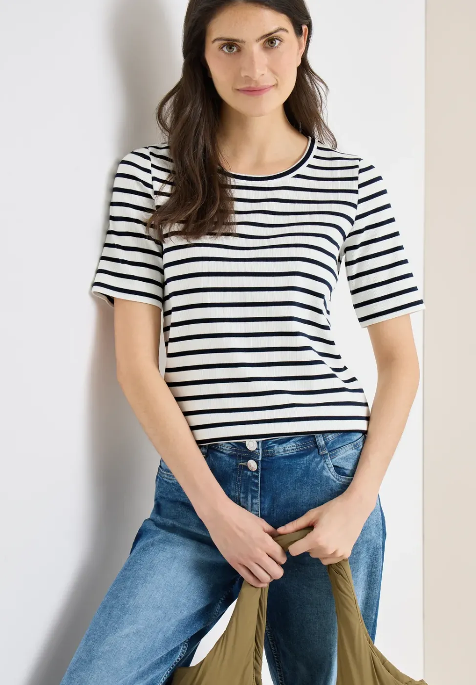 T-Shirt mit Rundhals und Streifen