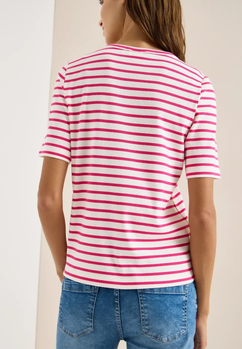 T-Shirt mit Rundhals und Streifen
