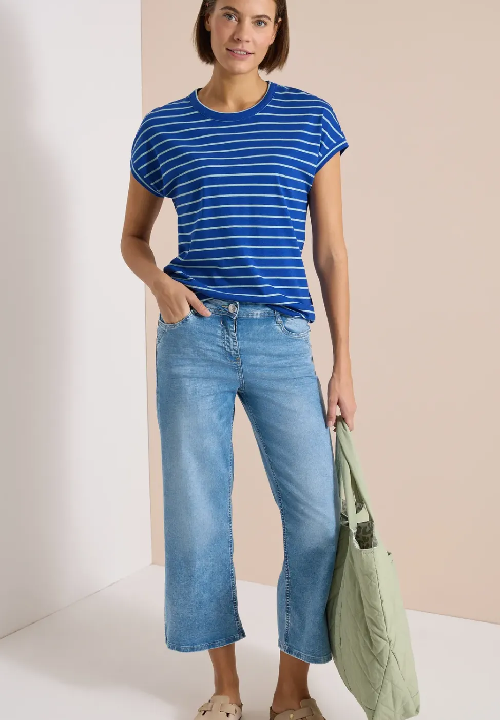 T-Shirt mit Rundhals und Streifen