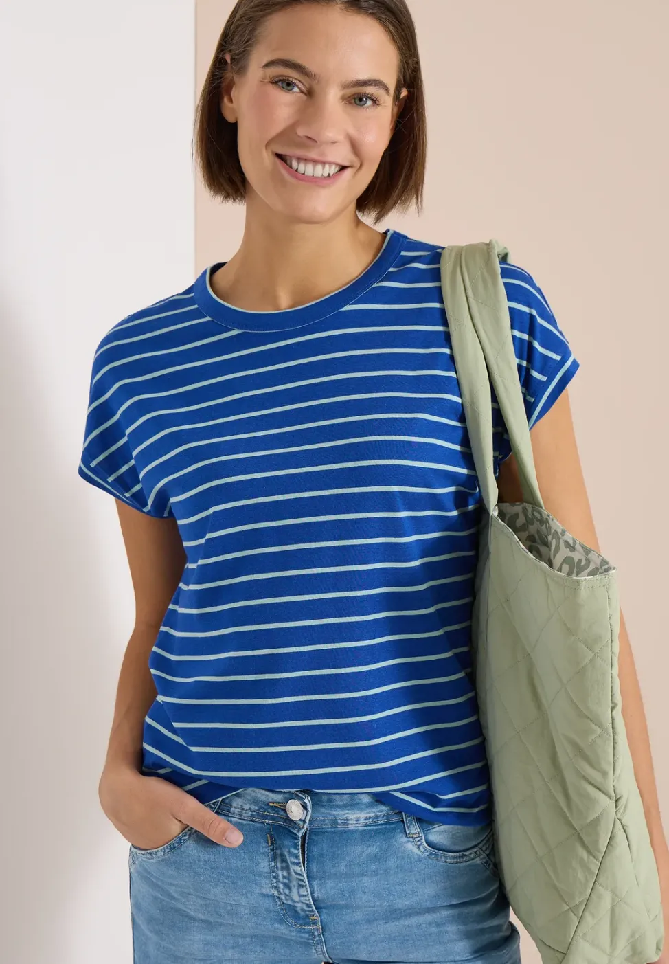 T-Shirt mit Rundhals und Streifen