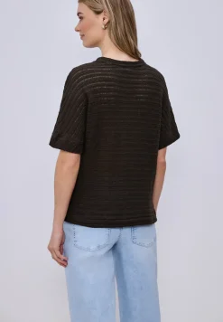 T-Shirt mit Rundhals und Struktur