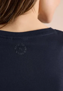 T-Shirt mit Rundhals und Turn-Up-Detail