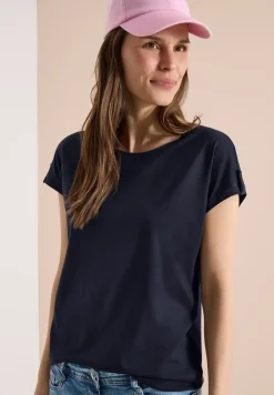 T-Shirt mit Rundhals und Turn-Up-Detail
