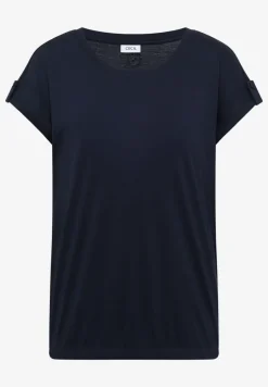 T-Shirt mit Rundhals und Turn-Up-Detail