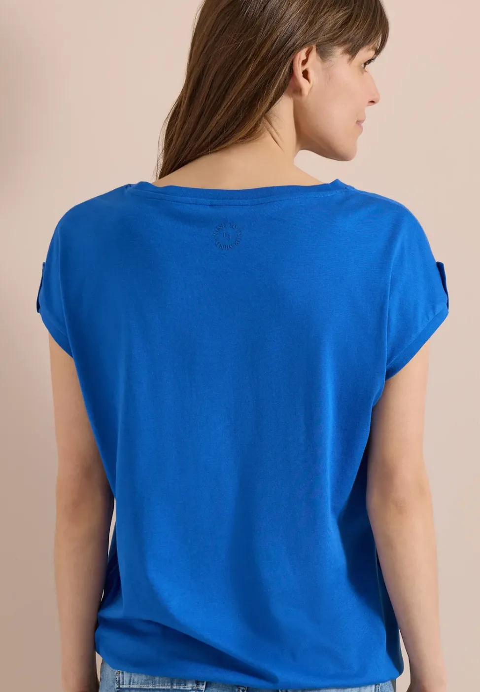 T-Shirt mit Rundhals und Turn-Up-Detail